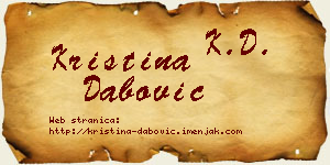 Kristina Dabović vizit kartica